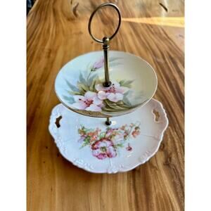 Two-Tier Jewelry or Dessert Stand‎ | Vintage China | Wedding Decor